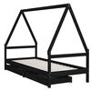 vidaXL Estructura de cama ni&ntilde;os con cajones madera pino negro 80x200cm