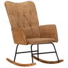vidaXL Silla mecedora de lona vintage marr&oacute;n