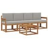 vidaXL Conjunto de sof&aacute;s de exterior 5 pcs Gris Natural y Claro