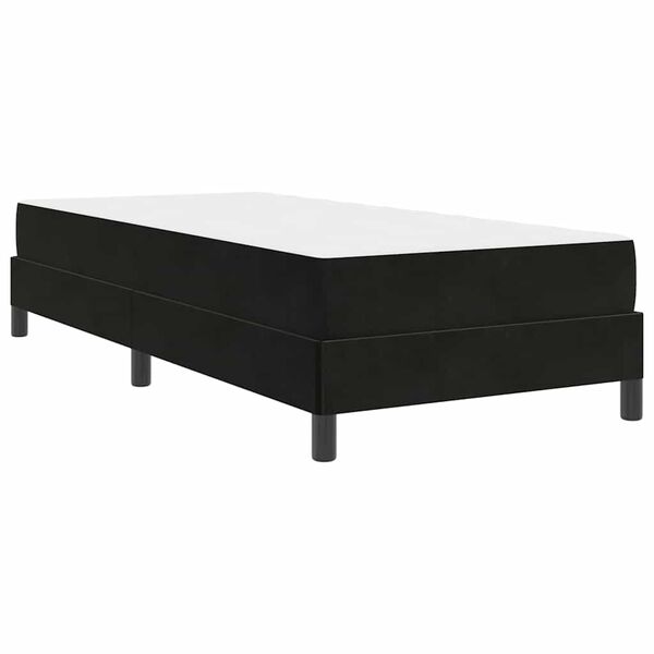 vidaXL Cama tipo Box Spring con colchón Negro 100 x 200 cm tela