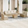 vidaXL Set de sof&aacute;s de jard&iacute;n 9 pzas con cojines rat&aacute;n sint&eacute;tico beige