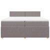 vidaXL Cama box spring con colch&oacute;n tela gris taupe 200x200 cm