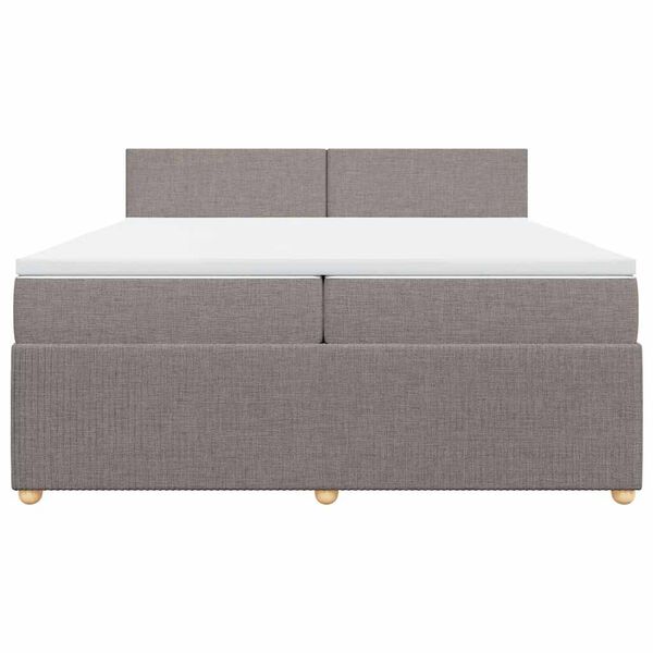 vidaXL Cama box spring con colch&oacute;n tela gris taupe 200x200 cm