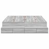 vidaXL Cama con almacenamiento Gris Sonoma 140 cm Madera contrachapada