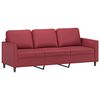 vidaXL Sof&aacute; de 3 plazas de cuero sint&eacute;tico rojo vino 180 cm