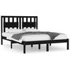 vidaXL Estructura de cama de madera maciza de pino negra 200x200 cm