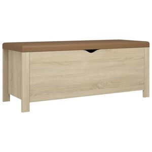 vidaXL Caja de almacenaje y coj&iacute;n madera ingenier&iacute;a roble 105x40x45 cm