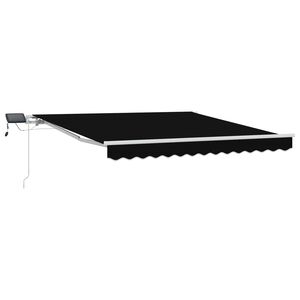 vidaXL Toldo Retr&aacute;ctil Manual Negro 300 x 250 cm Tela y acero