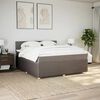 vidaXL Cama box spring con colch&oacute;n tela gris taupe 180x200 cm