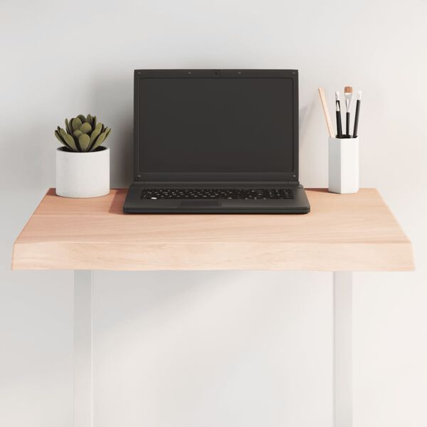 vidaXL Tablero de mesa madera maciza borde natural 60x50x(2-4) cm