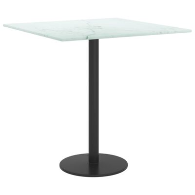 vidaXL Tablero mesa diseño mármol vidrio templado blanco 40x40 cm 6 mm