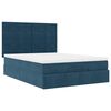 vidaXL Estructura de cama otomana con colchones azul oscuro 140x200 cm