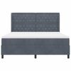 vidaXL Cama tipo Box Spring Gris oscuro 180 x 200 cm Terciopelo