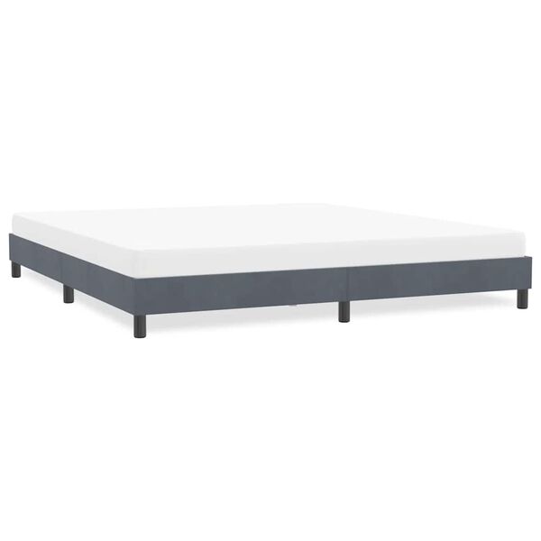 vidaXL Estructura de cama sin colch&oacute;n terciopelo gris oscuro 180x210cm