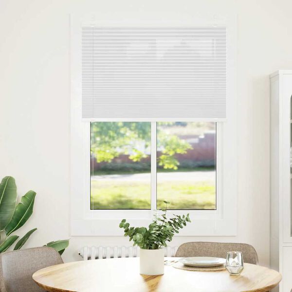 vidaXL Estor Plisado blanco 95x100 cm Tela Ancho 94,4 cm Poli&eacute;ster