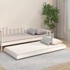 vidaXL Estructura de cama sin colch&oacute;n madera maciza blanca 75x190 cm