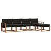 vidaXL Conjunto de sof&aacute;s de exterior con coj&iacute;n 5 pcs Natural y negro
