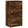 vidaXL Zapatero 2 cajones abatibles roble ahumado 60x42x108 cm