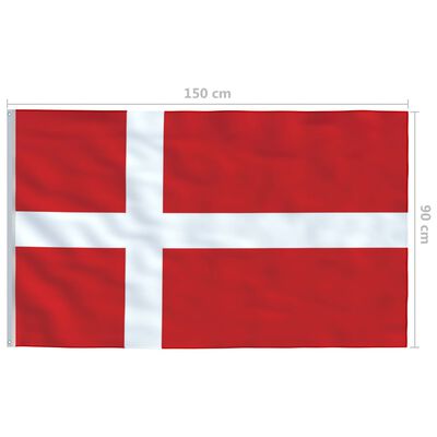vidaXL Bandera de Dinamarca 90x150 cm