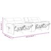 vidaXL Sill&oacute;n de masaje reclinable 4 plazas con portavasos gris taupe