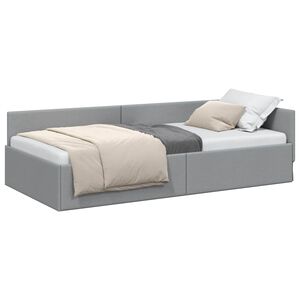 vidaXL Estructura de cama en esquina Gris Claro 90 cm x 200 cm