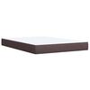 vidaXL Cama box spring con colch&oacute;n tela marr&oacute;n oscuro 140x200 cm