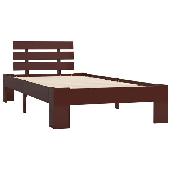 vidaXL Estructura cama sin colchón madera pino marrón oscuro 100x200cm