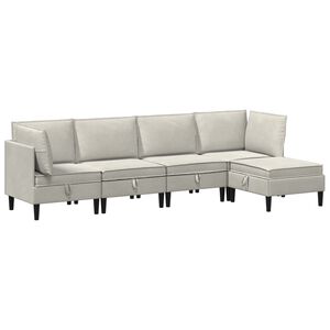 vidaXL Juego de muebles de sal&oacute;n 5 uds. Crema Terciopelo