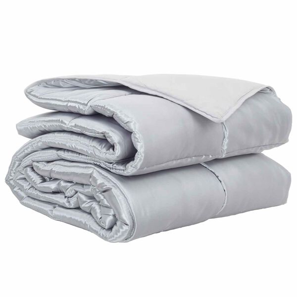 vidaXL Edred&oacute;n de Todo el A&ntilde;o Plateado 200 x 140 cm Sat&eacute;n y Microfibra