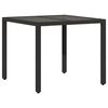 vidaXL Set comedor jard&iacute;n 3 pzas cojines rat&aacute;n sint&eacute;tico vidrio negro