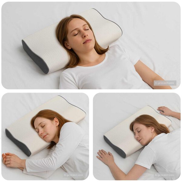 vidaXL Almohada cervical Espuma Viscoel&aacute;stica 59 x 34,5 x 12 cm
