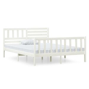 vidaXL Estructura cama doble peque&ntilde;a madera maciza blanco 120x190 cm