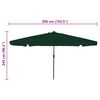 vidaXL Parasol de jardín Verde y Negro 395 x 395 x 245 cm