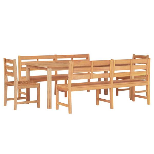 vidaXL Juego de comedor para jard&iacute;n 5 piezas madera maciza de teca