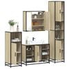 vidaXL Juego de muebles de baño 4 pzas contrachapada roble sonoma
