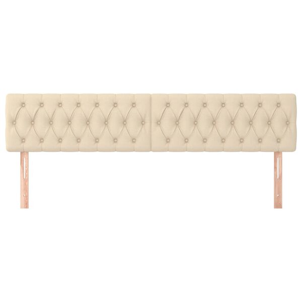 vidaXL Cabeceros 2 unidades de tela color crema 90x7x78/88 cm