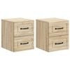 vidaXL Mesita de Noche de Pared 2 uds. Roble Sonoma 34,5 x 33 x 40 cm