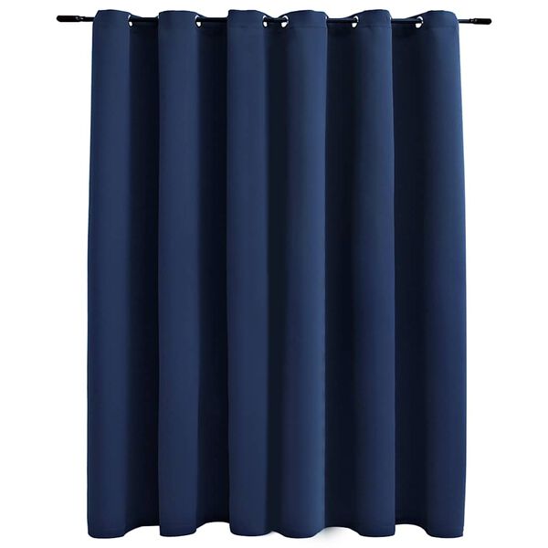 vidaXL Cortina opaca con anillas de metal azul 290x245 cm