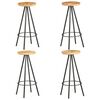vidaXL Taburetes de cocina 4 unidades madera de mango rugosa