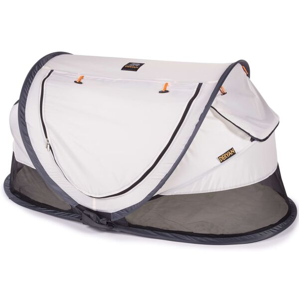 DERYAN Cuna de viaje desplegable Peuter Luxe con mosquitera crema