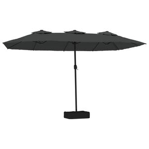 vidaXL Sombrilla doble gris antracita 449x265 cm