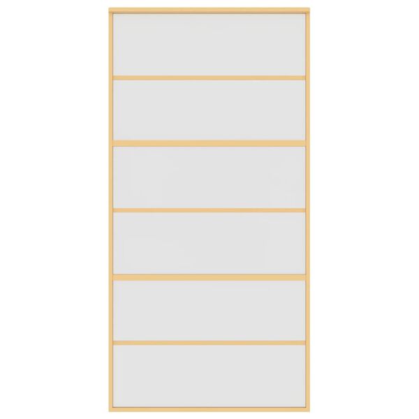 vidaXL Puerta corredera dorada de vidrio ESG esmerilado y aluminio