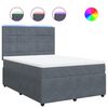 vidaXL Cama box spring con colch&oacute;n terciopelo gris oscuro 140x190 cm