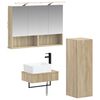vidaXL Juego de Muebles de Ba&ntilde;o 4 uds. Roble Sonoma