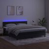 vidaXL Cama box spring colch&oacute;n y LED terciopelo negro 160x200 cm