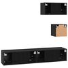 vidaXL Conjunto de mueble de TV 4 pcs Roble Negro Madera de ingeniería