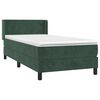 vidaXL Cama box spring con colch&oacute;n terciopelo verde oscuro 80x200 cm