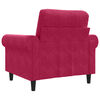vidaXL Sill&oacute;n de terciopelo rojo tinto 60 cm
