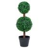 vidaXL Planta de boj artificial forma de bola con maceta verde 60 cm