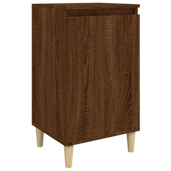 vidaXL Mesita de noche madera contrachapada roble marr&oacute;n 40x35x70 cm